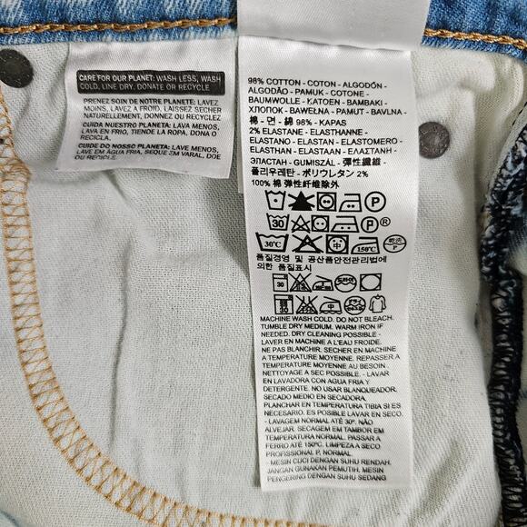 Levis 511 Acid Wash Stretch Denim Jeans Mens 31x30 90s Retro Look - Picture 8 of 11